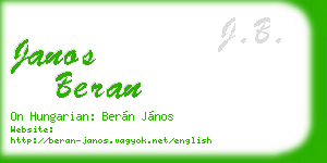 janos beran business card